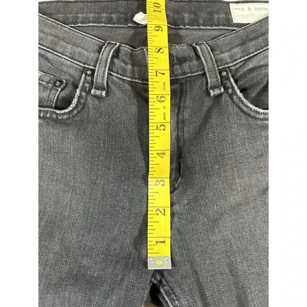 Rag & Bone Women’s Black The Skinny Soft Rock With Holes Distressed Jeans 27